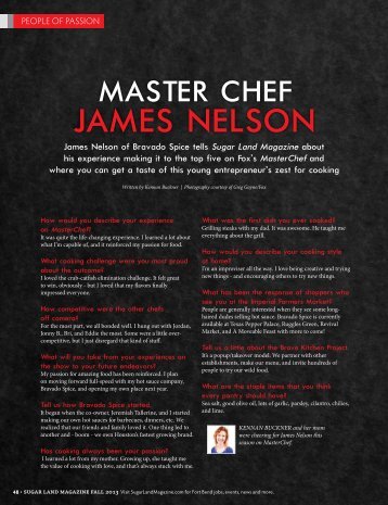 Master Chef James Nelson - Sugar Land Magazine