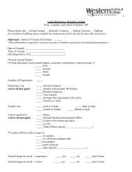 Confidential Report Form - Western Technical College