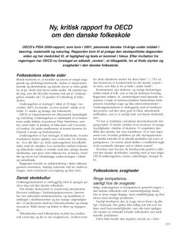 Ny, kritisk rapport fra OECD om den danske folkeskole - Friskolebladet