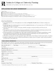 APPLICATION FOR GROUP MEMBERSHIP - Society for College ...