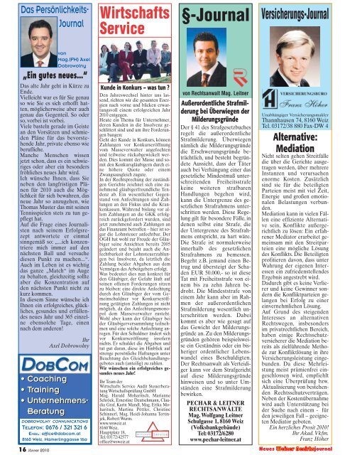 Nr. 121 • Jänner 2010 - Neues Weizer Bezirksjournal