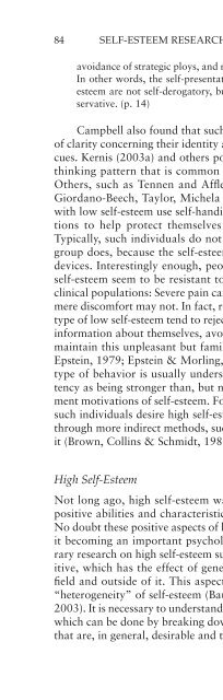 Self-Esteem Research, Theory, and Practice Toward a Positive ...