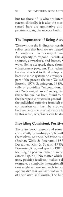 Self-Esteem Research, Theory, and Practice Toward a Positive ...