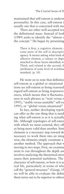 Self-Esteem Research, Theory, and Practice Toward a Positive ...