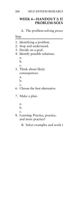 Self-Esteem Research, Theory, and Practice Toward a Positive ...