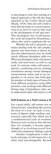Self-Esteem Research, Theory, and Practice Toward a Positive ...