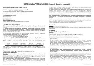 Ficha técnica Sulfato de Morfina 1mg/ml Ampolla (PDF - 44 Ko)