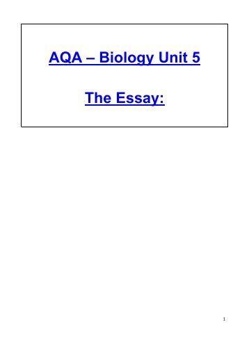 aqa biology synoptic essays for the new exam starting 2016 pdf