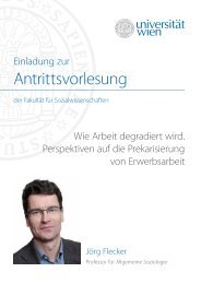 Einladung zur Antrittsvorlesung - Universität Wien Medienportal