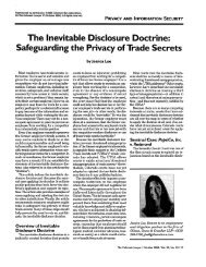 The Inevitable Disclosure Doctrine: