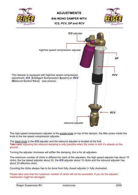 ADJUSTMENTS - Peltola Racing Service Oy