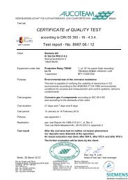 CERTIFICATE of QUALITY TEST