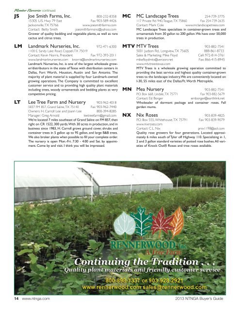 Buyer's Guide - NorthEast Texas Nursery Growers Association