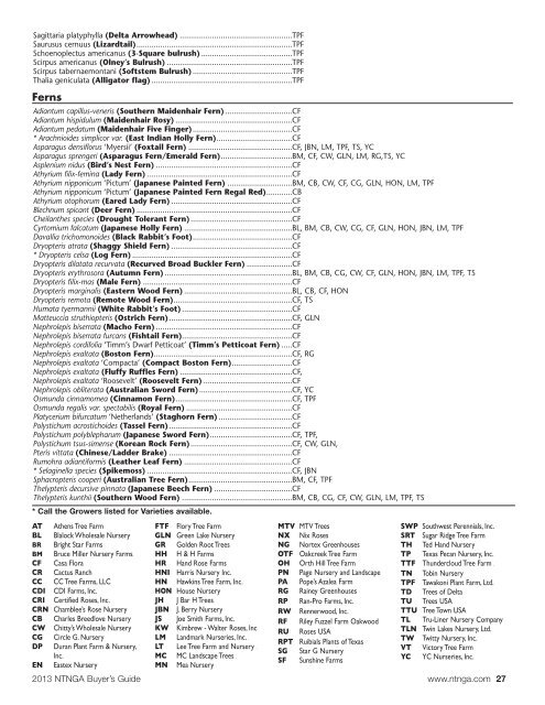 Buyer's Guide - NorthEast Texas Nursery Growers Association