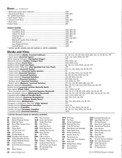 Buyer's Guide - NorthEast Texas Nursery Growers Association