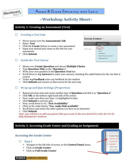 Download Assess and Grade workshop handouts