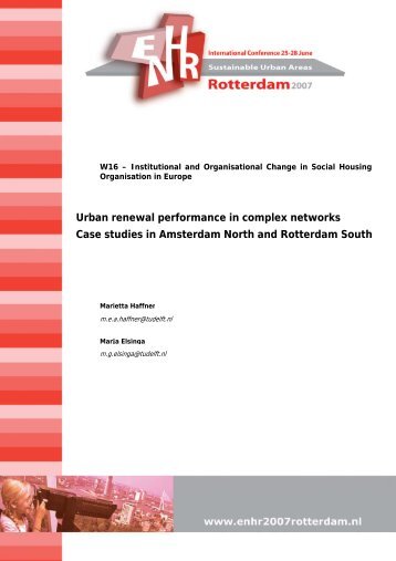Urban renewal performance in complex networks Case studies in ...