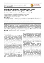 An empirical analysis of transport infrastructure investment and ...