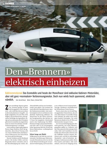 Den «Brennern» elektrisch einheizen - Moto Sport Schweiz