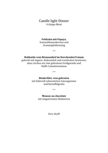 Speisenkarte (PDF) - Hotel & Spa Sommerfeld