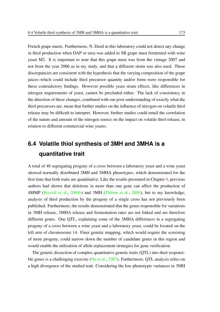 Identification of yeast genes involved in Sauvignon Blanc aroma ...