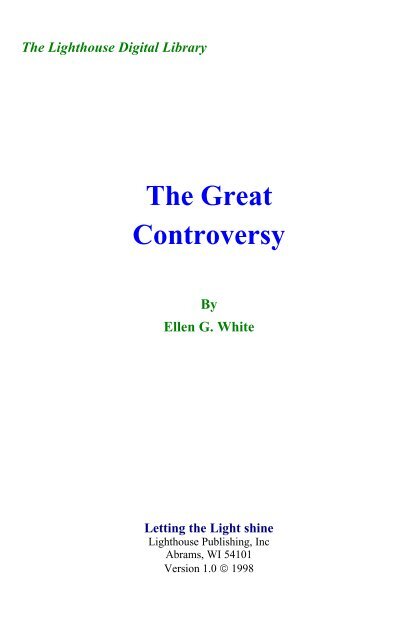 The Great Controversy Righteousness Is Love