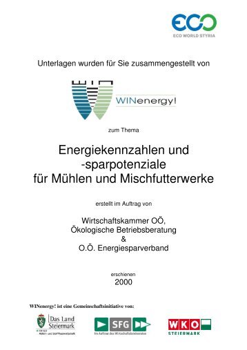 Energiekennzahlen und Sparpotenziale für Mühlen und ... - WIN