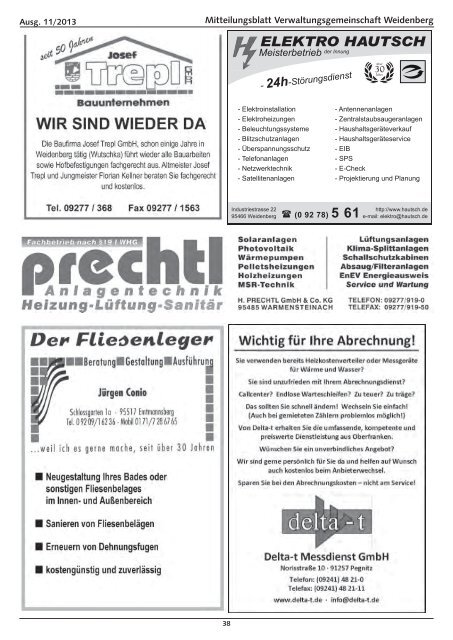 Ausgabe 11 / 2013 - Markt Weidenberg