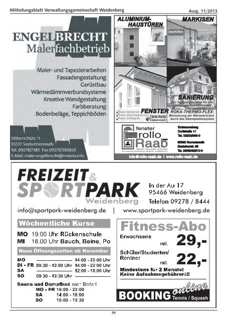 Ausgabe 11 / 2013 - Markt Weidenberg