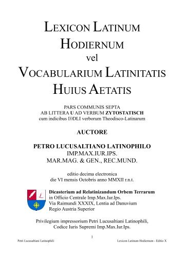 U - Lexicon Latinum Hodiernum