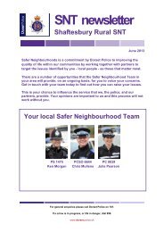 Shaftesbury Rural SNT Newsletter June 2013 - Dorset Police