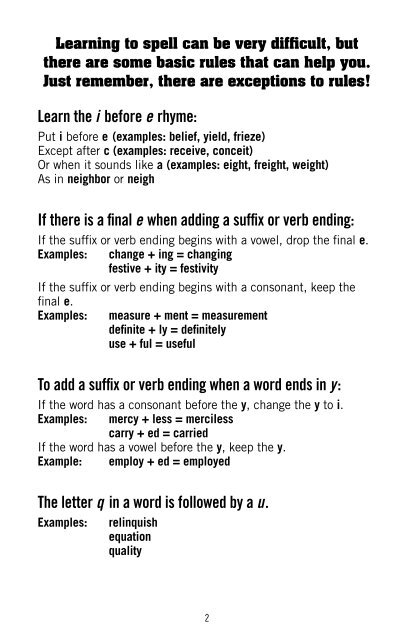 Spelling Bee Word Guide - Scribner Middle School