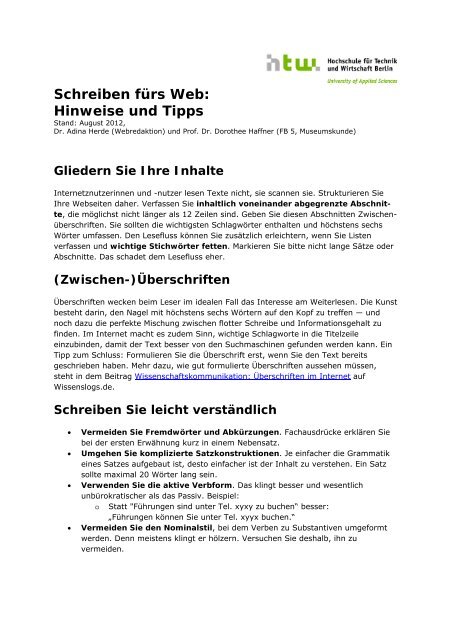 Schreiben fürs Web: Tipps