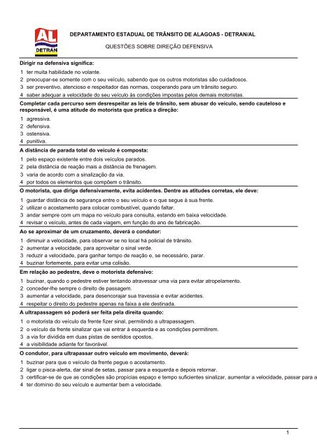 Detran Paraíba - 🤓 Questão de Direção Defensiva 🚘 Você faria o quê? 🤔  Deixe um comentário com a opção escolhida! 👇 #participe #trânsito #detran  #direcaodefensiva #osentidoeavida #governodaparaiba #quiz #pergunta  #resposta #educacaodetransito