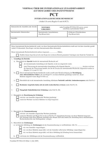 Formblatt PCT/ISA/210 - WIPO