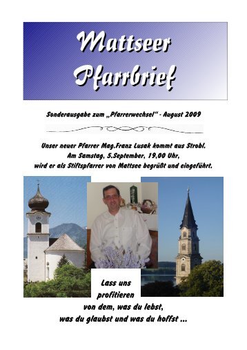 Sonderpfarrbrief - Stift Mattsee