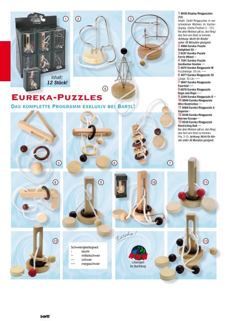 Hier ein Überblick aller Eureka-Puzzles - Bartl GmbH