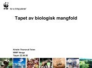 Tapet av biologisk mangfold - WWF