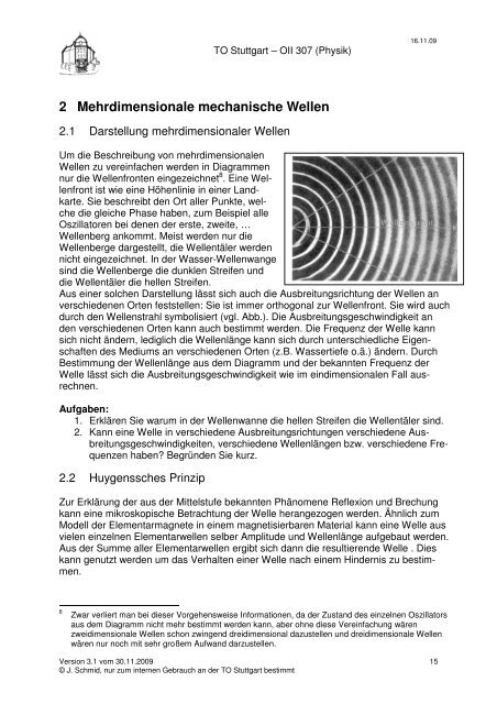 2 Mehrdimensionale mechanische Wellen