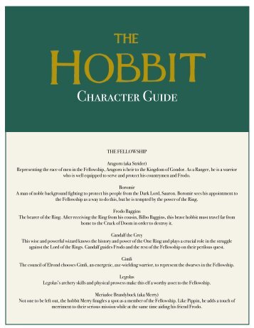 pdf Hobbit Character Guide - Baker & Taylor