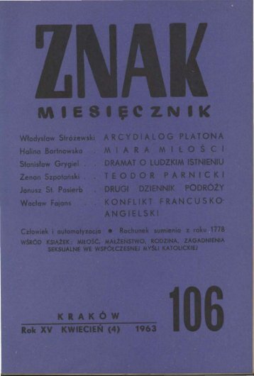 Nr 106, kwiecień 1963 - Znak