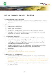 Anlagen-Contracting-Verträge – Checkliste