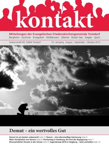 Der Gemeindebrief "Kontakt" - Friedenskirchengemeinde Troisdorf