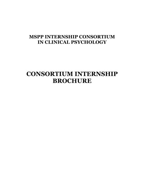 MSPP Consortium Internship Brochure - Massachusetts School of ...