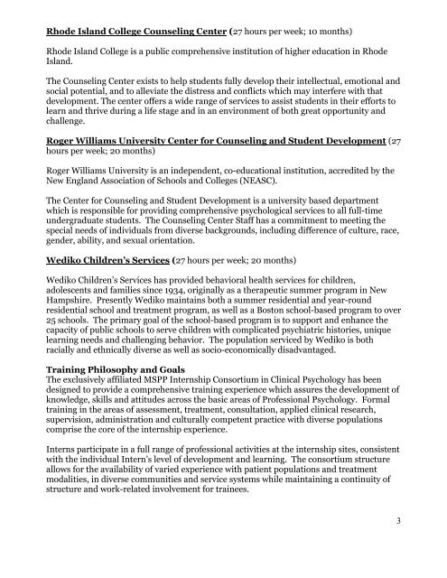 MSPP Consortium Internship Brochure - Massachusetts School of ...