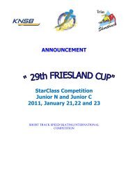 ANNOUNCEMENT StarClass Competition Junior N ... - schaatsen.nl