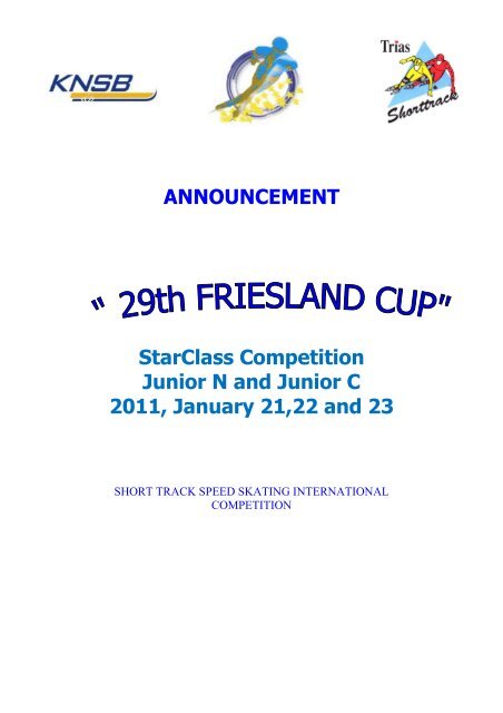 ANNOUNCEMENT StarClass Competition Junior N ... - schaatsen.nl