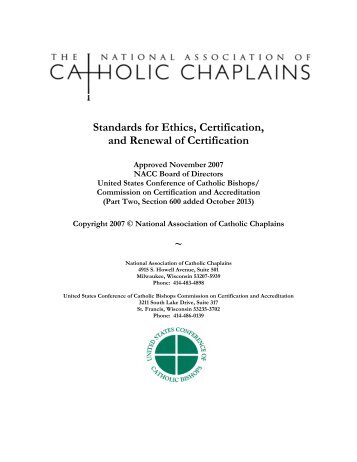 NACC Standards for Ethics, Certification, and Renewal of ...