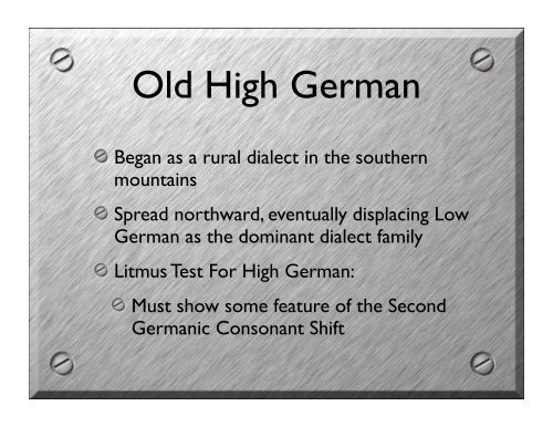 Introduction to Old High & Old Low German