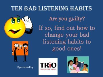 Ten Bad Listening Habits